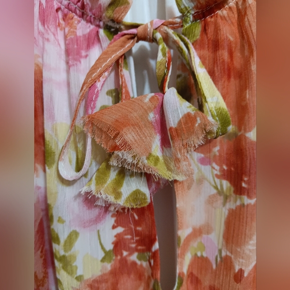 Skylar + Madison Orange Mini Sundress Puff Sleeve Casual - Picture 10 of 14